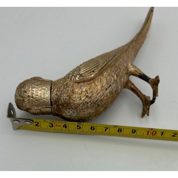 Salt & Pepper Shakers Pheasant Brass Bird MCM Figurine Vintage Heavy - Picture 15 of 15
